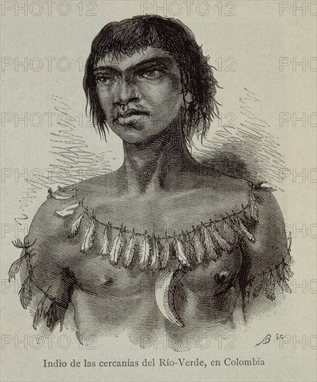 GRABADO-INDIO DE LAS CERCANIAS DEL RIO VERDE-COLOMBIA-
This image is not downloadable. Contact us for the high res.