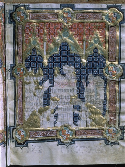 LIBRO CORONACION DE REYES-REINA Y REY DE RODILLAS-LAMINA XI
SAN LORENZO DEL ESCORIAL, MONASTERIO-BIBLIOTECA
MADRID
This image is not downloadable. Contact us for the high res.