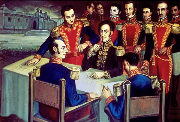 Salas, Réunion entre Simon Bolivar et ses généraux