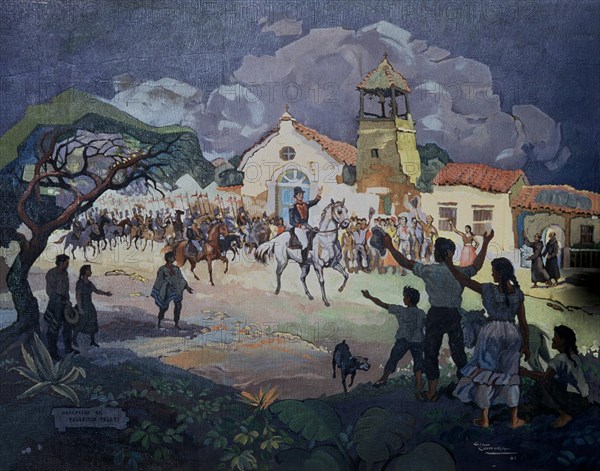 Coimbra Ojopi, Fulgencio Yegros being acclaimed on May 21, 1811