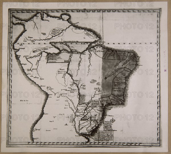 MAPA 1759-DIVISION ENTRE BRASIL Y POSESIONES ESPAÑOLAS-SEGÚN TRATADO DE TORDESILLAS
SIMANCAS, ARCHIVO
VALLADOLID