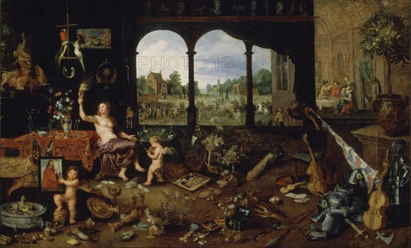 BRUEGHEL DE VELOURS JAN 1568/1625
LA VANIDAD DE LA VIDA HUMANA-S XVII
MADRID, COLECCION DUQUES DE ALBA
MADRID