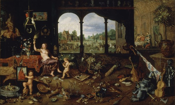 BRUEGHEL DE VELOURS JAN 1568/1625
LA VANIDAD DE LA VIDA HUMANA-S XVII
MADRID, COLECCION DUQUES DE ALBA
MADRID