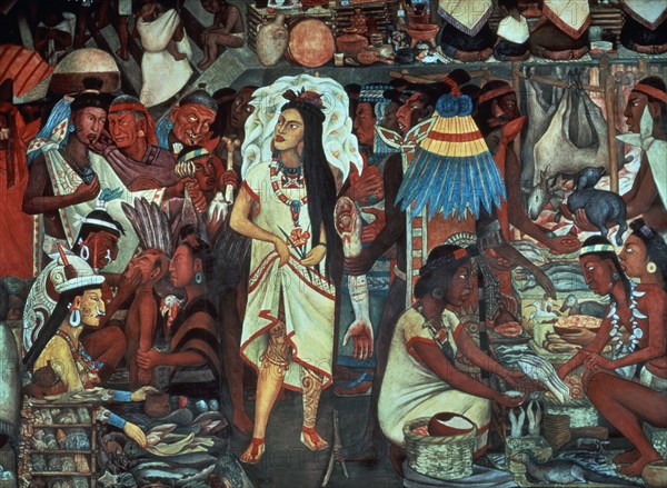RIVERA DIEGO 1886/1957
I-EL GRAN TENOCHTITLAN"EL MERCADO DE SANTIAGO"
MEXICO DF, PALACIO NACIONAL
MEXICO