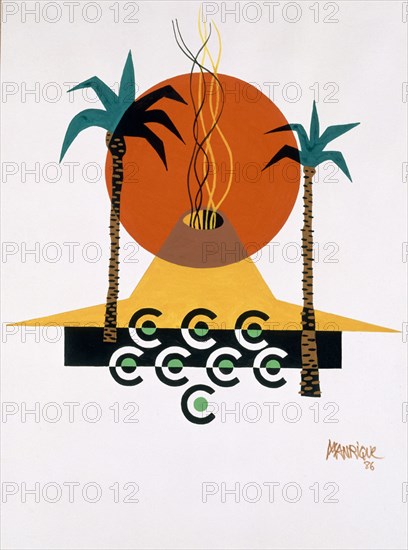 MANRIQUE CESAR 1920/92
PINTURA 1986(VOLCAN,SOL Y PALMERAS)