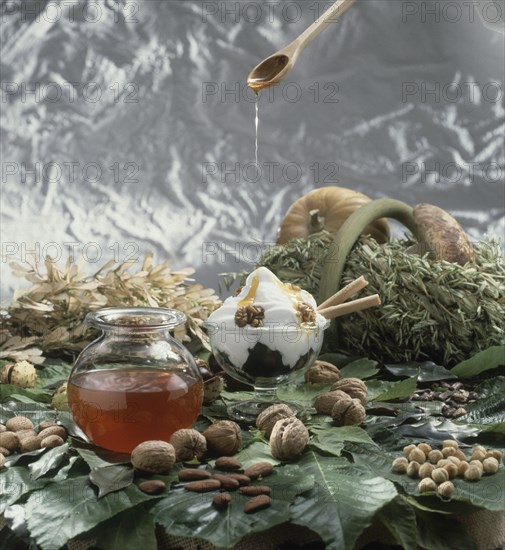 BODEGON DE HELADO,FRUTOS SECOS Y MIEL