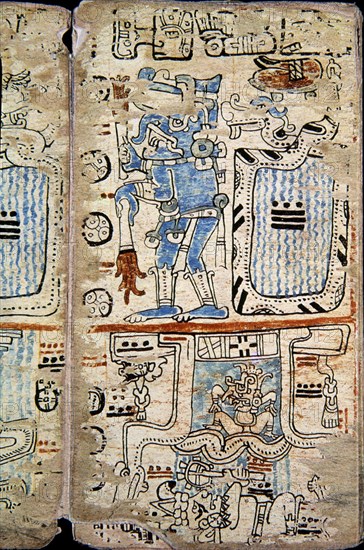 Page of the Tro-Cortesianus Codex: Gods