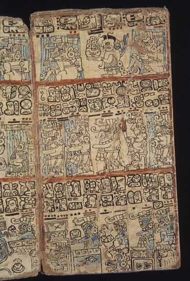 Page of the Tro-Cortesianus Codex: Gods and Men