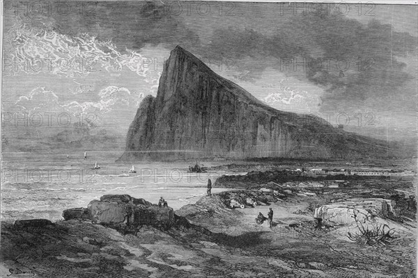 DORE GUSTAVE 1832-1883
GRABADO-PEÑON DE GIBRALTAR-S XIX