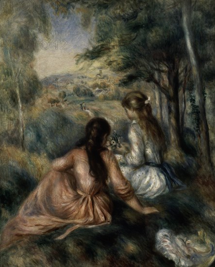 RENOIR AUGUSTE 1841/1919
(DOS MUCHACHAS SENTADAS EN LA HIERBA DE ESPALDA)
NUEVA YORK, MUSEO METROPOLITANO
EEUU