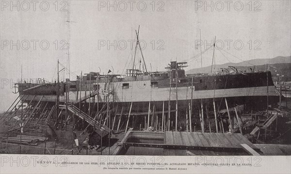 LAPORTA
ILUST ESP/AMER-1896-GENOVA-ACORAZADO ESPAÑOL"CRISTOBAL COLON"