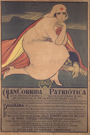 ROMERO DE TORRES JULIO 1874/1930
CARTEL 1921(ANUNCIO CORRIDA TOROS)-OLEO/LIENZO 150X100 CM
CORDOBA, MUSEO ROMERO DE TORRES
CORDOBA