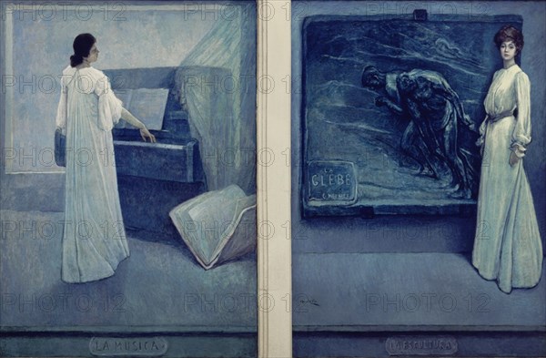 ROMERO DE TORRES JULIO 1874/1930
PINTURAS MURALES SOBRE LAS ARTES-1905-LA MUSICA Y LA ESCULTURA
CORDOBA, CIRCULO DE LA AMISTAD
CORDOBA