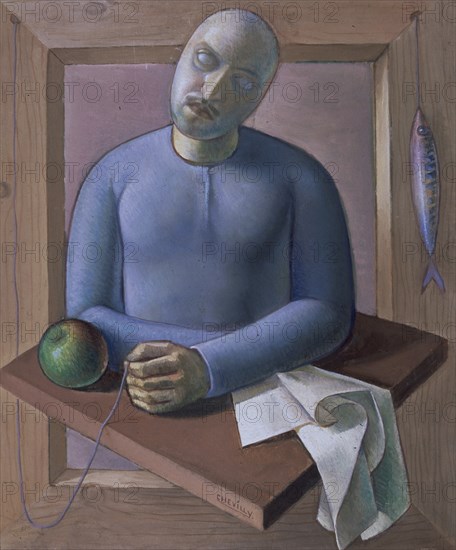 CHEVILLY CARLOS
AUTORRETRATO DE LA SARDINA-1949-OLEO/TABLA 57,5X48 CM
STA CRUZ, COLECCION ORTEGA PANIAGUA
TENERIFE