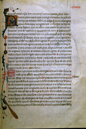 LLIBRE DELS FEITS DEL REY JAUME I EN LA REUNION DE ALCAÑIZ-MS 1-FOL 182
BARCELONA, UNIVERSIDAD BIBLIOTECA
BARCELONA