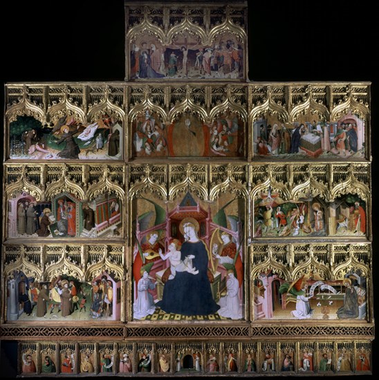 FRANCES NICOLAS ?/1468
RETABLO DE LA VIDA DE LA VIRGEN Y S FCO-PROC LA BAÑEZA(LEON)T 557x558cmNP2545  SXV
Madrid, musée du Prado