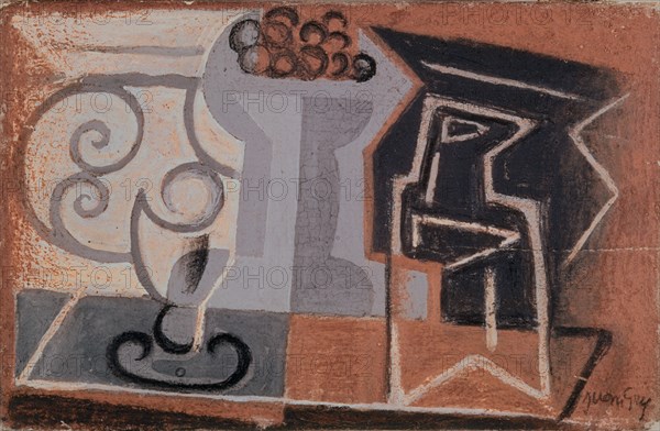 GRIS JUAN 1887/1927
NATURALEZA MUERTA CON RACIMO DE UVAS 1916 OLEO-MADERA
MADRID, COLECCION PARTICULAR
MADRID