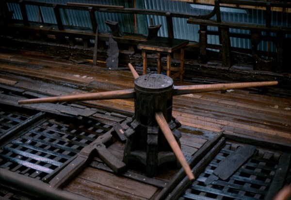 Detail inside of a boat