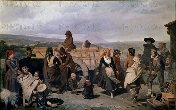 BECQUER VALERIANO 1834/70
EL BAILE(LA CARRETA) 1866 L 0,655x1,015 NC 4234
Madrid, Museo del Prado
