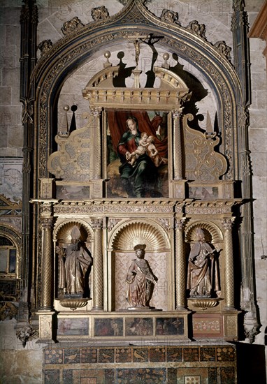 MORALES LUIS DE 1515/1586
VIRGEN, NINO Y S JUAN-RET GLEZ RAMIRO-ESCUL:S AGUSTIN,S BARTOLOME, S GREGORIO NAZIANCENO
SALAMANCA, CATEDRAL NUEVA
SALAMANCA