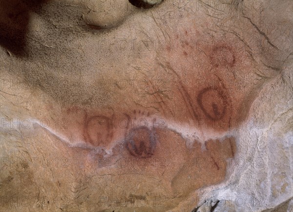 Female rock painting of the Tito Bustillo cave in Ribadesella