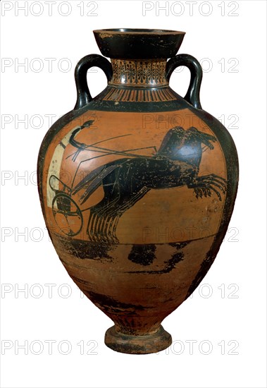 ANFORA GRIEGA PANATENAICA-ATICA-ATENEA 480 A JC-PERIODO ARCAICO
MADRID, MUSEO ARQUEOLOGICO NACIONAL
MADRID