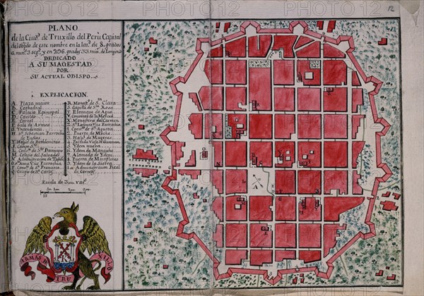 MARTINEZ COMPAÑON 1737/97
TRUJILLO DEL PERU - PLANO DE LA CAPITAL- S XVIII MANUSCRITO
MADRID, PALACIO REAL-BIBLIOTECA
MADRID

This image is not downloadable. Contact us for the high res.