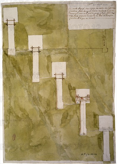 MINAS DE ALMADEN DISEÑO POZOS PARA EL DESAGUE DE LA MINA 1674
SIMANCAS, ARCHIVO
VALLADOLID