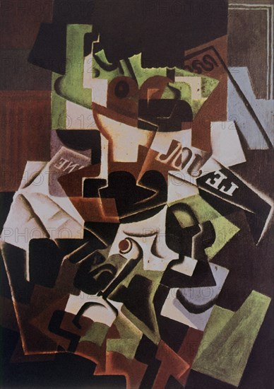 GRIS JUAN 1887/1927
COMPOTERA PIPA Y PERIODICO  (1917)
BASILEA, KUNSTMUSEUM
SUIZA