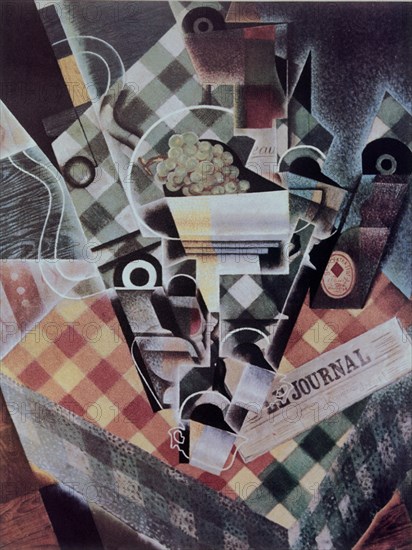 GRIS JUAN 1887/1927
NATURALEZA MUERTA SOBRE MANTEL A CUADROS (1915
ZURICH, COLECCION LOFFLER
SUIZA