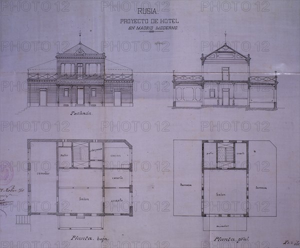 PLANOS DEL PROYECTO DEL HOTEL RUSIA
MADRID, ARCHIVO HISTORICO VILLA
MADRID