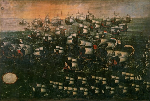 CORTE JUAN DE LA
BATALLA NAVAL(ARMADA INVENCIBLE)-L.150x222CM-FIN S XVI
MADRID, BANCO EXTERIOR
MADRID