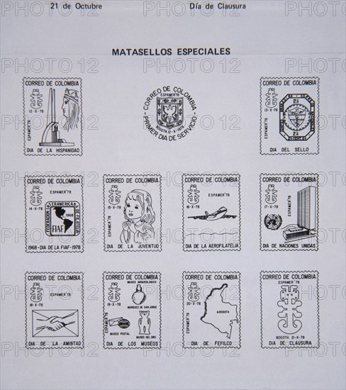 COLECCION DE MATASELLOS ESPECIALES DE COLOMBIA
This image is not downloadable. Contact us for the high res.
