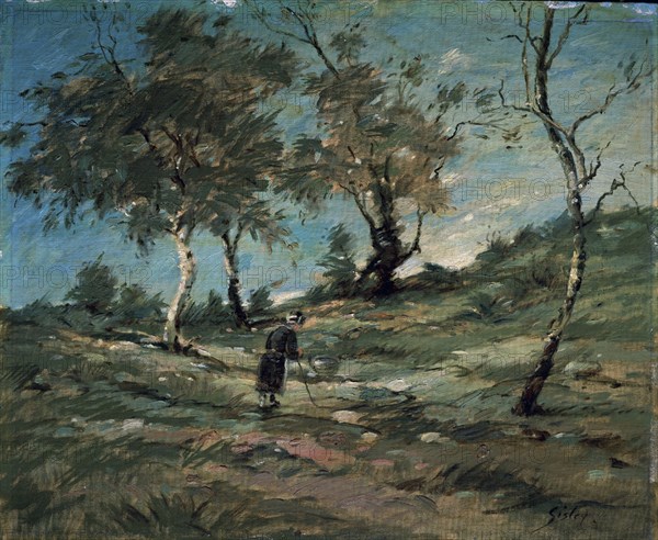 Sisley, Landscape and old peasant