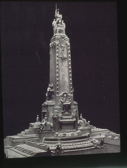 Model of the monument dedicated to Cervantes in Madrid