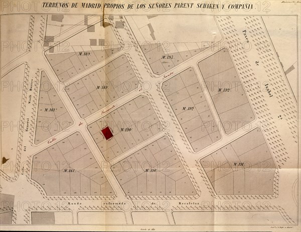 TERRENOS DE MADRID PROPIOS DE SR PARENT SCHKEN Y COMPAÑIA
MADRID, ARCHIVO HISTORICO PROTOCOLOS
MADRID
This image is not downloadable. Contact us for the high res.