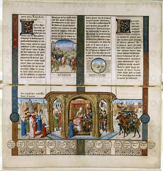 LIBRO DE LAS CRUZADAS(1ª)-GODOFREDO DE BOUILLON CORONADO 1ER REY DE JERUSALEM 1099
VIENA, BIBLIOTECA NACIONAL
AUSTRIA