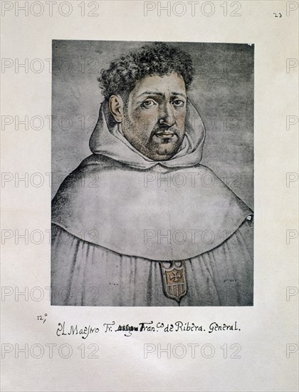 PACHECO FRANCISCO 1564/1644
FRAY FRANCISCO DE RIBERA - LIBRO DE RETRATOS DE ILUSTRES Y MEMORABLES VARONES - 1599
MADRID, BIBLIOTECA NACIONAL B ARTES
MADRID

This image is not downloadable. Contact us for the high res.