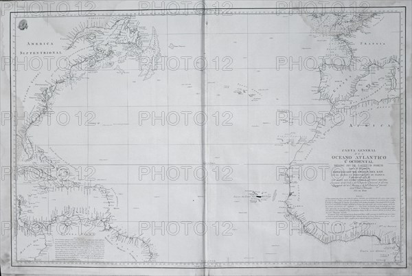 CARTA GENERAL DEL OCEANO ATLANTICO-AÑO 1800
MADRID, MUSEO NAVAL
MADRID