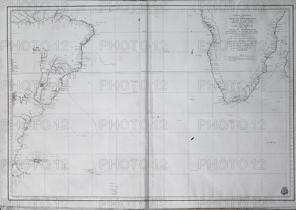CORNEL ANTONIO
PLANO ESFERICO DEL OCEANO MERIDIONAL DESDE EL ECUADOR Y CABO DE HORNOS HASTA MOZAMBIQUE-1800
MADRID, MUSEO NAVAL
MADRID