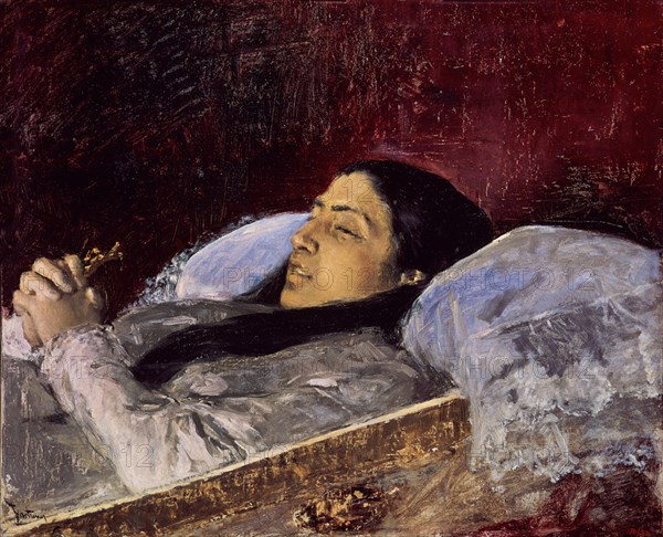 FORTUNY MARIANO 1838-1874
SENORITA CASTILLO EN LECHO DE MUERTE
BARCELONA, MUSEO DE ARTE MODERNO
BARCELONA