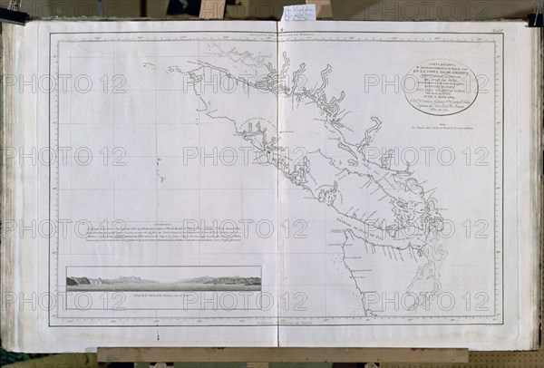 CARTA ESFERICA DE LOS RECONOCIMIENTOS HECHOS EN 1792 EN COSTA NOROESTE AMERICANA-1795
MADRID, MUSEO NAVAL
MADRID