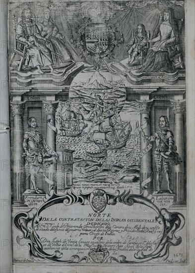 VEITIA JOSE DE
PORTADA-  NORTE DE LA CONTRATACION DE LAS INDIAS OCCIDENTALES-1671- RRCC-CARLOS II-COLON-CORTES
MADRID, MUSEO NAVAL
MADRID