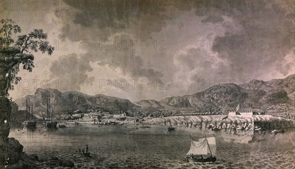 BRAMBILA FERNANDO 1763/1834
PUERTO DE ACAPULCO - S XVIII - PLUMA Y AGUADA SEPIA - EXPEDICION MALAESPINA
MADRID, MUSEO NAVAL
MADRID