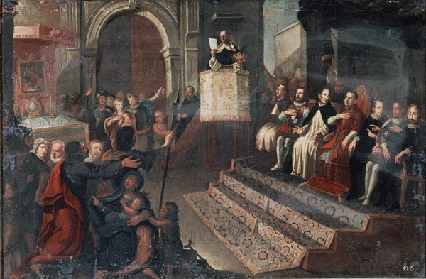 INGLES JORGE 1544/1585
S VICENTE FERRER EN EL COMPROMISO CASPE-SE ELIGE A FERNANDO I DE ANTEQUERA REY DE ARAGON
VALENCIA, MUSEO BELLAS ARTES - COLEGIO PIO V
VALENCIA