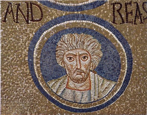 R- MOSAICO - TONDO CON EL BUSTO DEL EMPERADOR JUSTINIANO - S VI
RAVENA, IGLESIA DE SAN VITALE
ITALIA