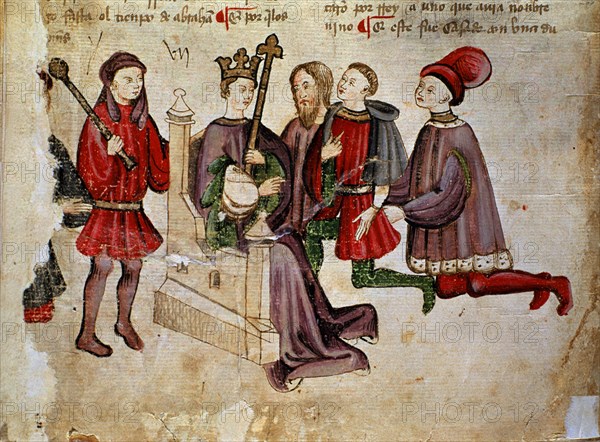 LIBRO CASTIGOS SANCHO IV CAST"INFTE SANCHO IV PRESENTA VASALLAJE AL REY"
MADRID, BIBLIOTECA NACIONAL
MADRID