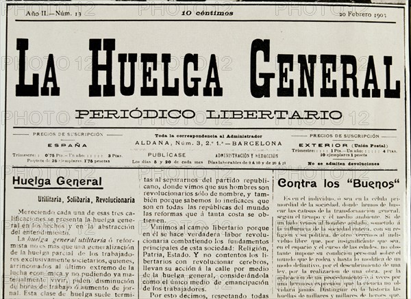HªCATALUÑA-PERIODICO-LA HUELGA GENERAL-20-2-1903-PORTADA
MADRID, BIBLIOTECA NACIONAL
MADRID

This image is not downloadable. Contact us for the high res.