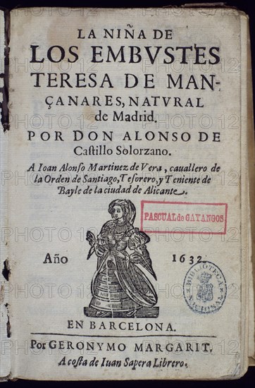 CASTILLO SOLORZANO ALONSO
LA NINA DE LOS EMBUSTES BARCELONA 1632
MADRID, BIBLIOTECA NACIONAL RAROS
MADRID