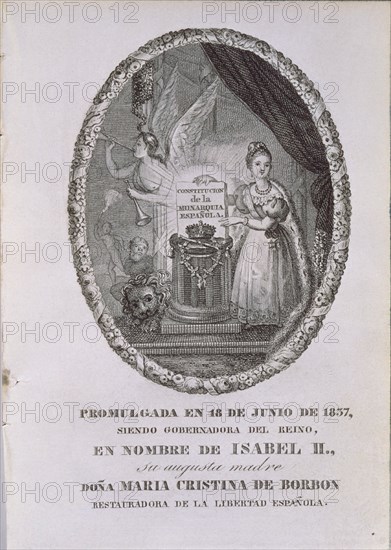 GRABADO-ALEGORIA CONSTITUCION DE 1837-ISABEL II NIÑA SOSTIENE CONSTITUCION
MADRID, SENADO-BIBLIOTECA
MADRID

This image is not downloadable. Contact us for the high res.